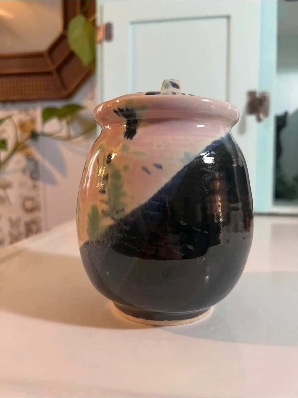 Handcrafted Pottery Lidded Jar